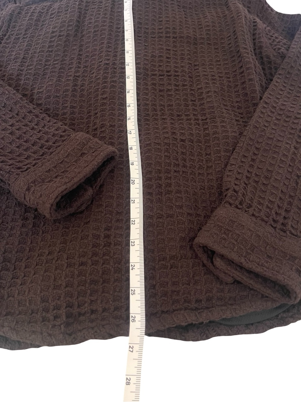 NWT Amongst Friends Waffle Knit Button-Up Shacket Jacket Chocolate Brown size S - Picture 6 of 10